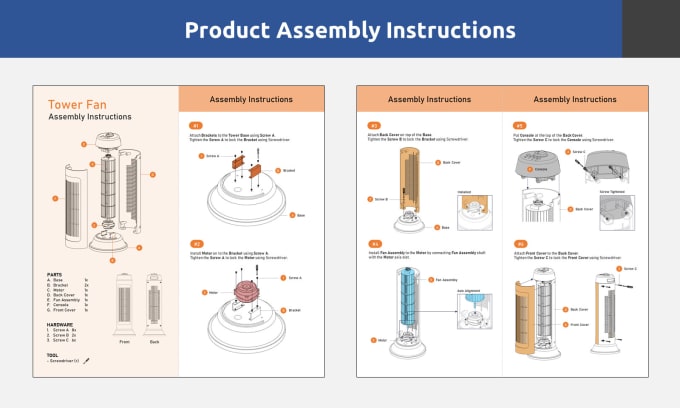 Gig Preview - Create professional assembly instruction for your products