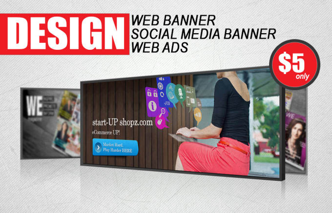 Gig Preview - Create professional website banner and header design