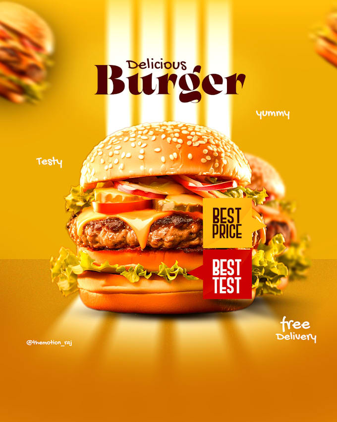 Bestseller - design custom graphic, food poster, instagram ads