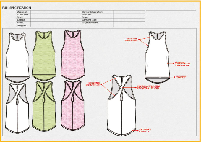 Gig Preview - Create your sportswear, activewear tech packs design