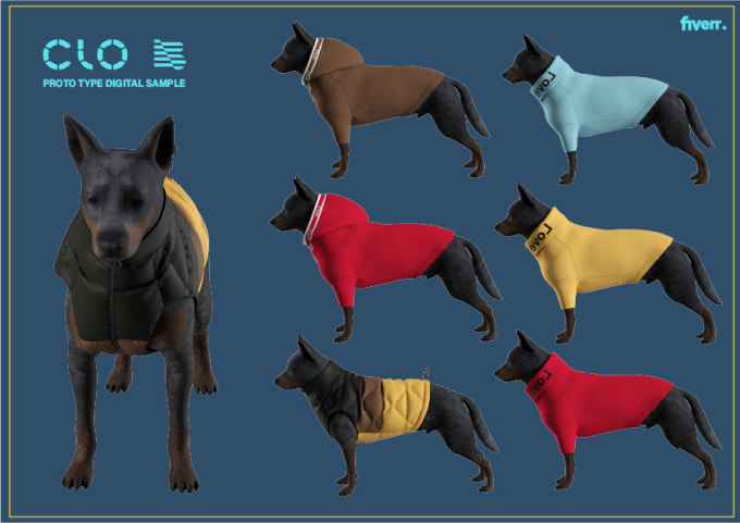 Gig Preview - Create 3d fashion garments in clo 3d for your cat and dog