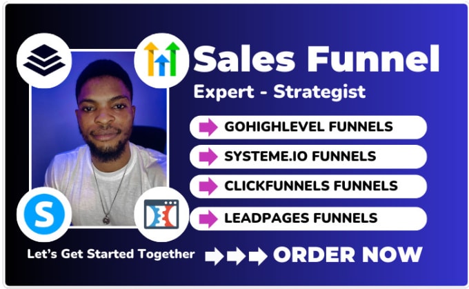 Gig Preview - Our agency will do gohighlevel landing page clickfunnel sales funnel systeme io leadpages