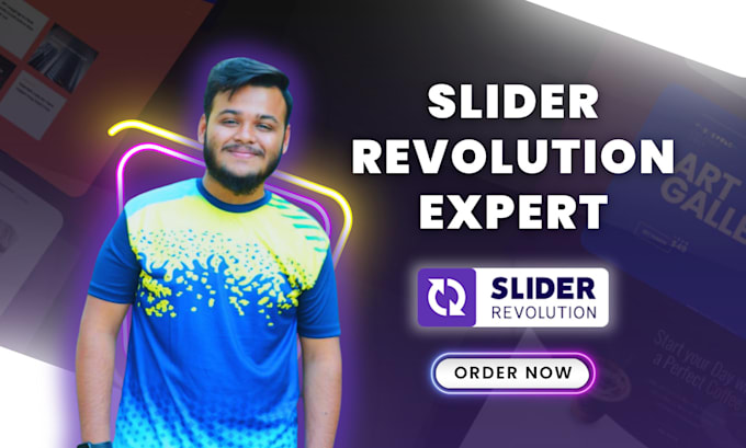 Gig Preview - Decorate your website with an engrossed banner with slider revolution 6