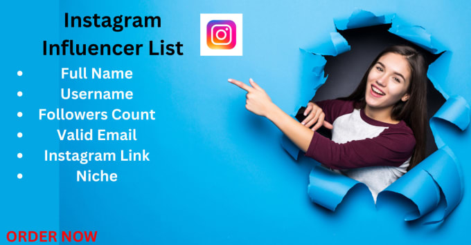 Gig Preview - Find the best instagram influencer email lists for influencer marketing