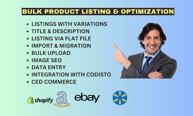 Bestseller - do bulk product upload product listing add products to amazon ebay and shopify