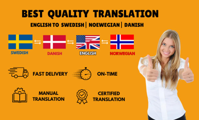 Gig Preview - Translate your text to swedish, danish, norwegian manual