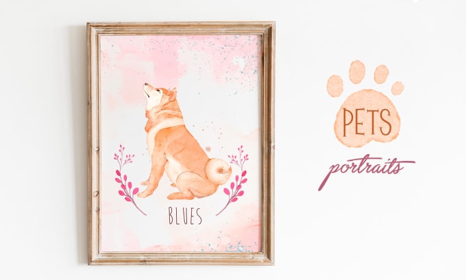 Gig Preview - Draw a custom pet illustration in digital watercolor