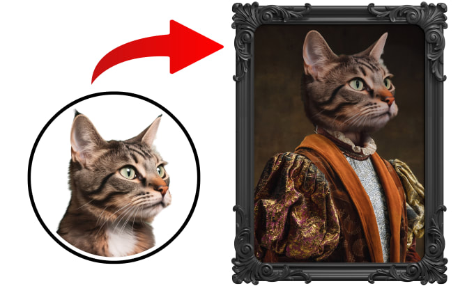 Gig Preview - Do renaissance or royal portraits of dogs, cats and pets