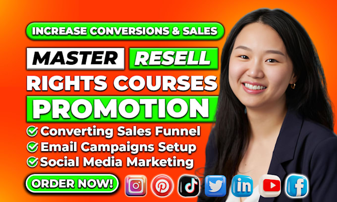 Gig Preview - Promote master resell right courses with email marketing, campaign, sales funnel