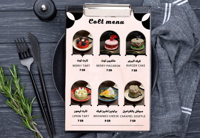 Gig Preview - Design an elegant restaurant, cafe, and restaurant, bar menu