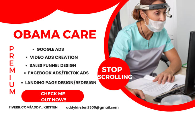 Gig Preview - Generate obamacare leads via facebook ads landing page sales funnel