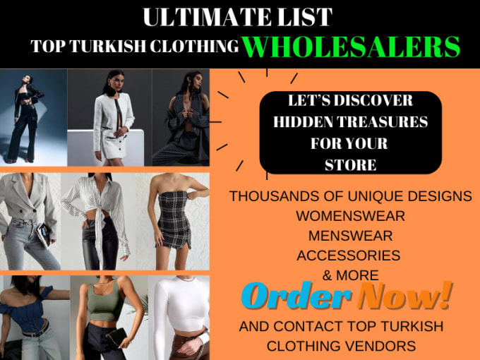 Gig Preview - Send you the list top turkish clothing wholesalers