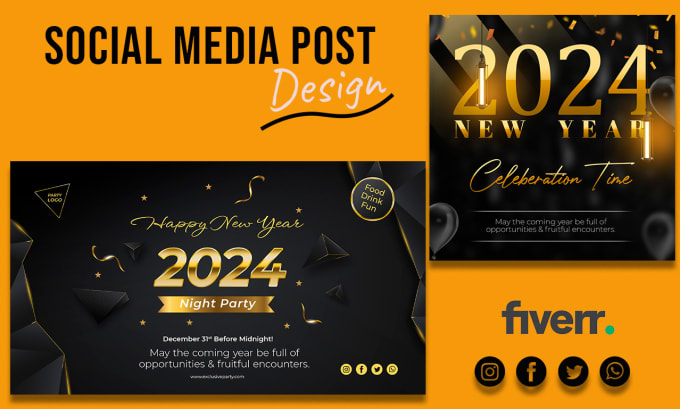 Gig Preview - Design new year posts for your social media account