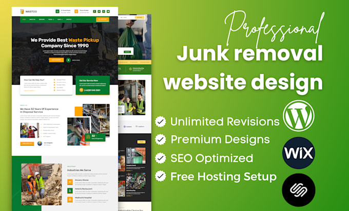 Gig Preview - Do junk hauling and junk removal website design