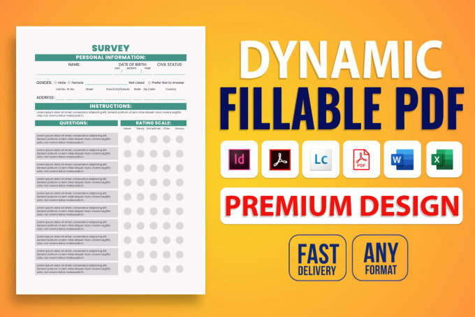 Gig Preview - Fillable pdf form creation or create fillable pdf