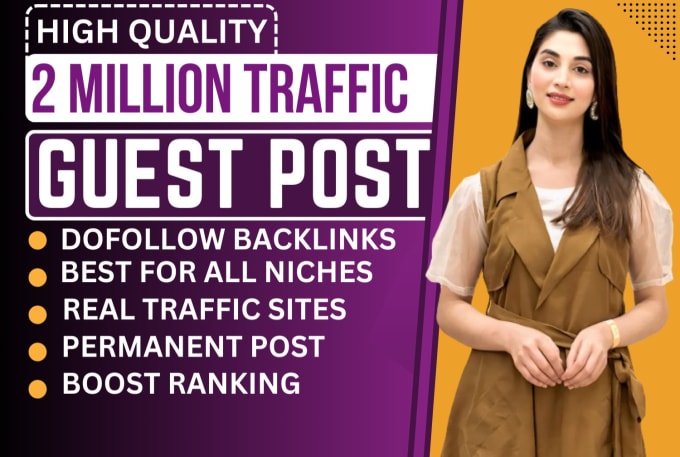 Gig Preview - High da guest post with dofollow white hat seo backlinks for google ranking