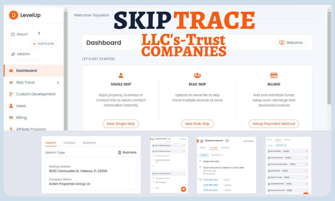 Gig Preview - Skip trace llc, business name trust individuals