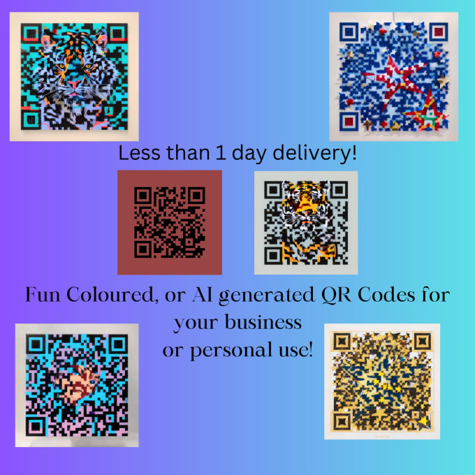 Gig Preview - Create qr codes for personal or business using ai