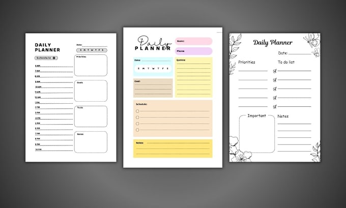 Gig Preview - Design custom  planners or journal interiors and covers for amazon kdp