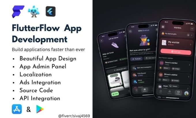 Gig Preview - Be your flutterflow mobile app web site flutter flow  developer