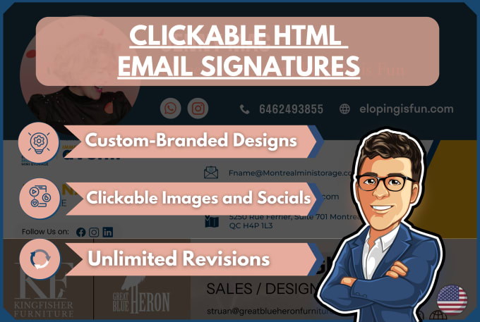 Gig Preview - Create a clickable html email signature for your business