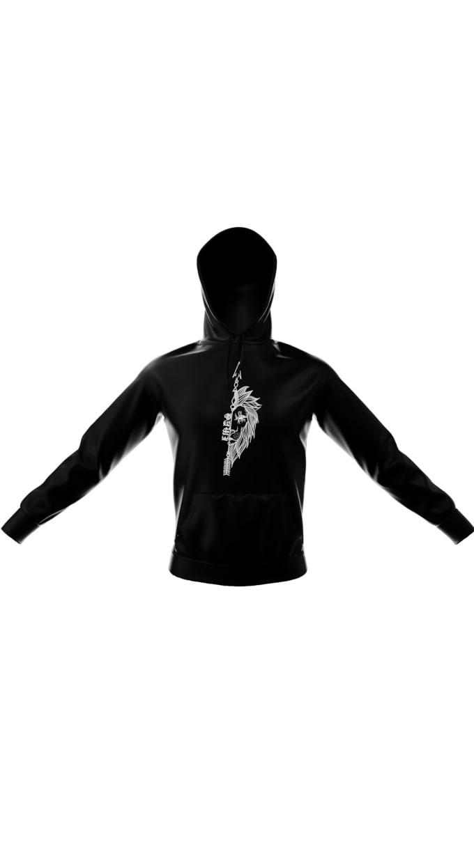 Gig Preview - 3d hoodie mockup design in blender