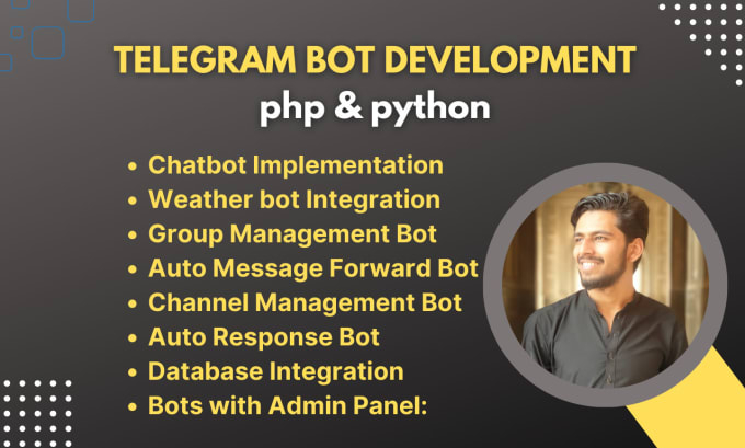 Gig Preview - Create telegram bot in python or PHP