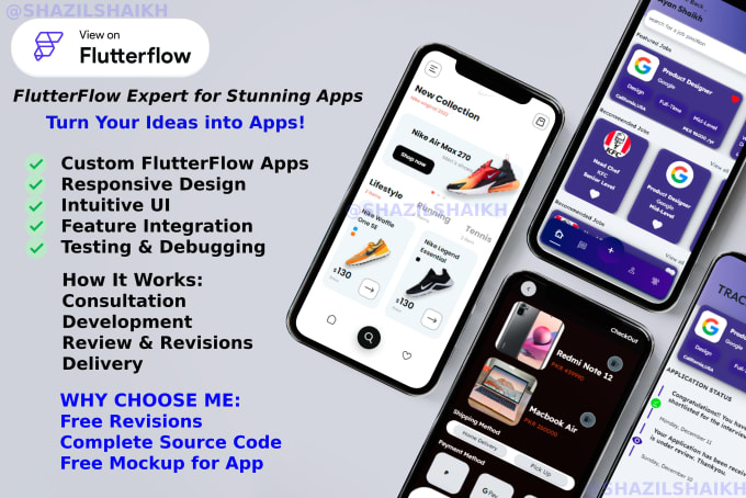 Gig Preview - Build functional flutterflow apps with pixel perfect UI ux design