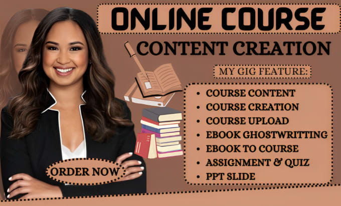 Gig Preview - Create online course content course creation ebook ghostwriting book writer