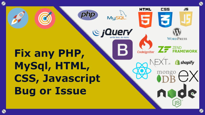 Gig Preview - Fix php, mysql, HTML, CSS, javascript, jquery bugs