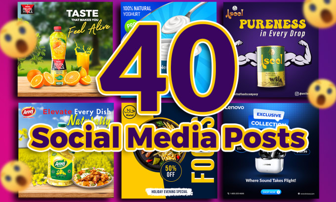 Bestseller - create 40 post designs for your social media, poster design