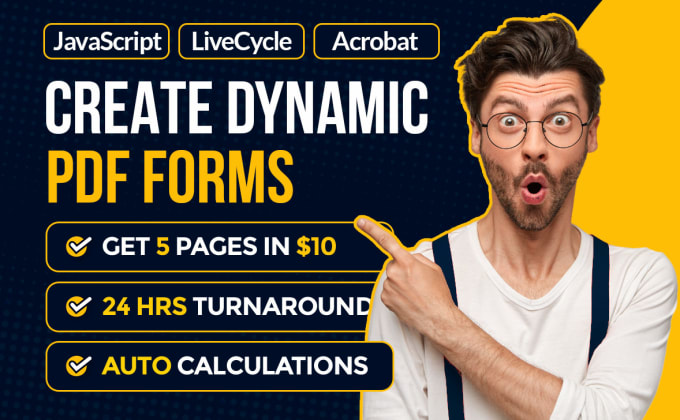 Gig Preview - Create dynamic interactive PDF fillable form using livecycle, javascript