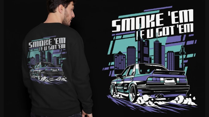 Gig Preview - Create jdm cars and custom streetwear tshirt and hoodie designs