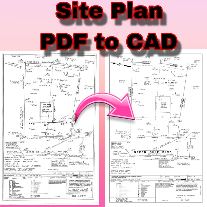 Gig Preview - Draw site plan, survey plan pdf to cad, google earth