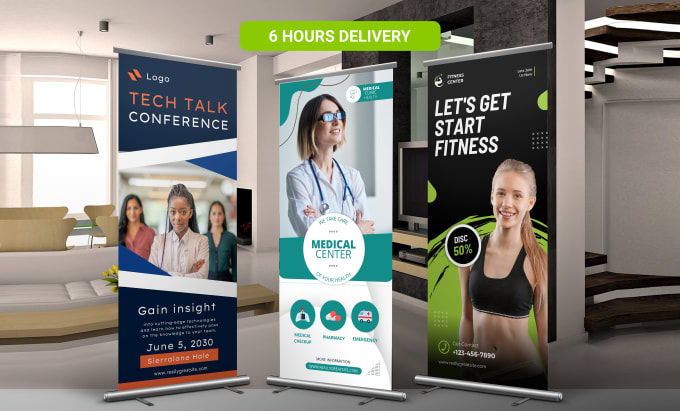 Gig Preview - Do outstanding roll up banner design, roller banner and retractable banner