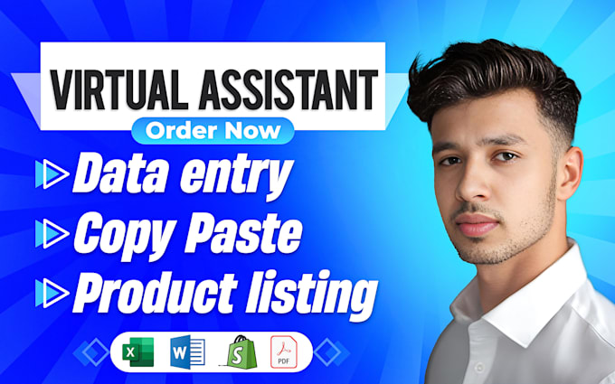 Gig Preview - Be shopify personal virtual assistant for excel data entry, copy paste, typing