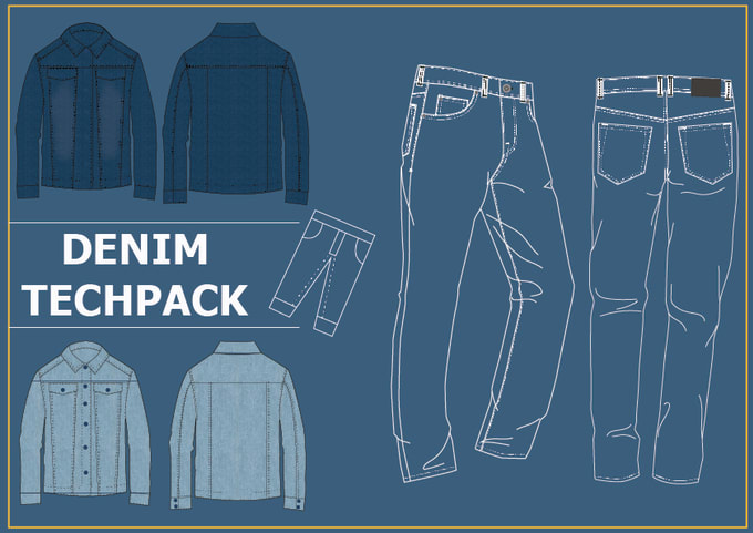 Gig Preview - Create your denim, jeans, jacket tech pack for your brand