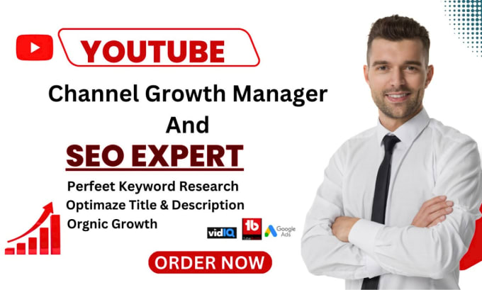 Gig Preview - Be your youtube channel growth manager and SEO expert