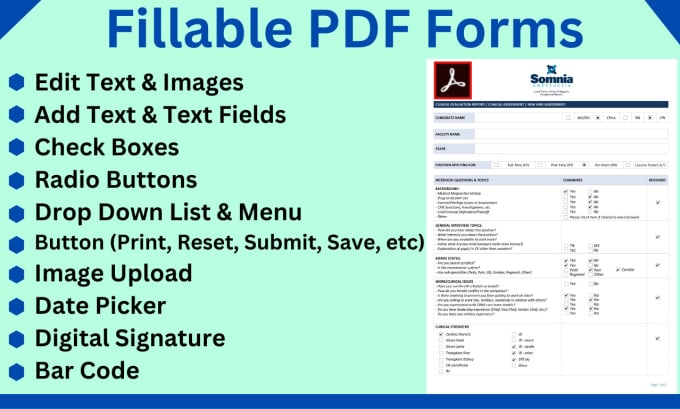 Gig Preview - Create a fillable PDF form or design a fillable PDF form