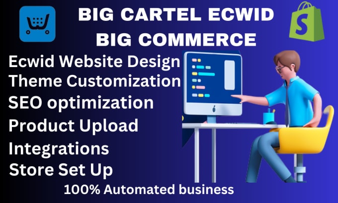 Gig Preview - Create ecwid store website big cartel shift4shop dropshipping design redesign