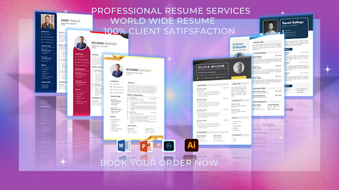 Gig Preview - Do resume cv professional by attractive way in 2 hrs