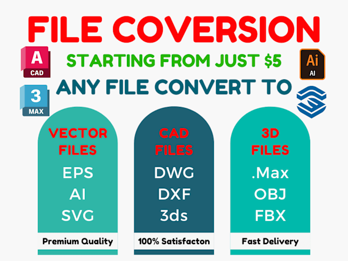 Bestseller - convert png, jpg, pdf, ai, eps, svg, dwg, dxf, 3dsmax, skp faster