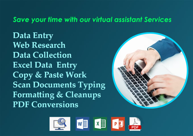 Gig Preview - Do data entry, web research, excel data entry, convert pdf