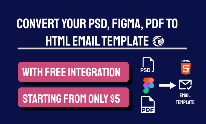 Gig Preview - Convert psd, pdf, figma to html email template or newsletter