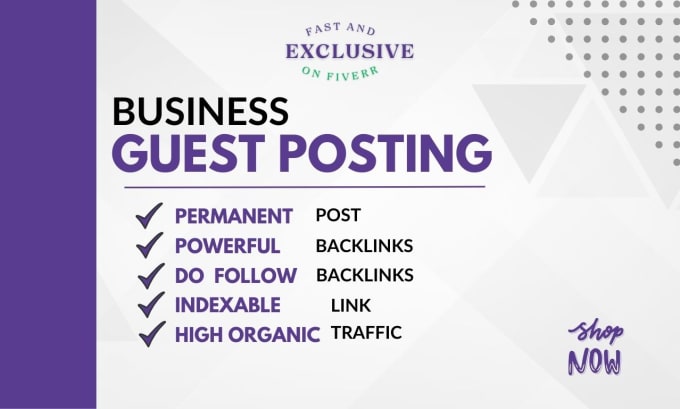 Gig Preview - Do business guest post on high authority sites, with do follow backlinks