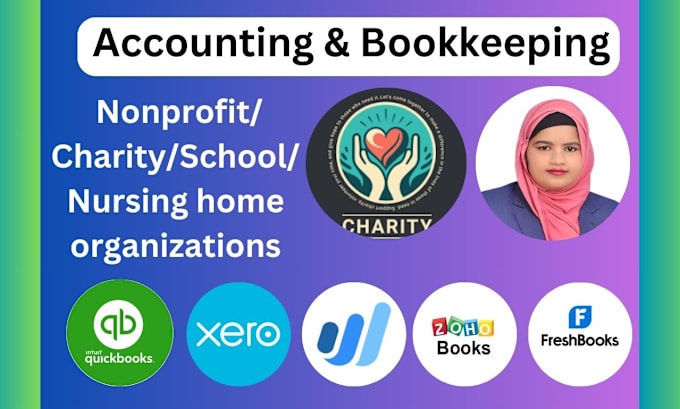 Gig Preview - Do nonprofit charity bookkeeping in qbo, xero, wave, zohobooks, freshbooks