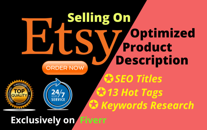 Gig Preview - Optimize etsy listing by SEO title, tags and etsy product description