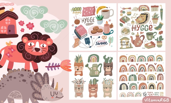 Gig Preview - Create whimsical scandinavian style illustration