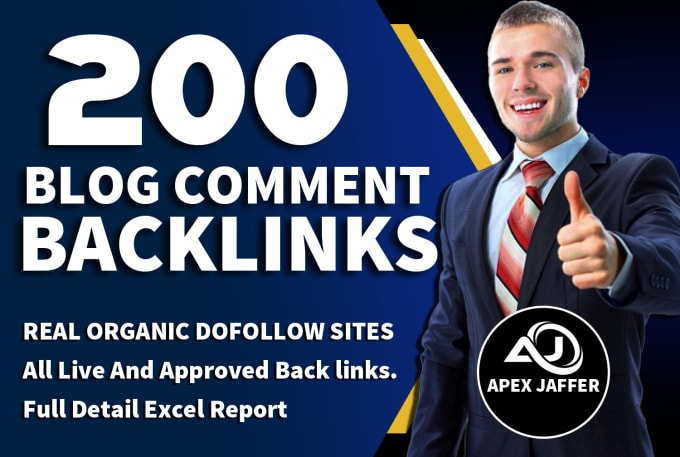 Gig Preview - Do 200 blog comment backlinks on quality authority sites