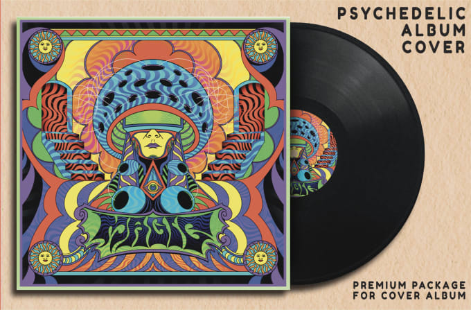 Gig Preview - Create illustration trippy psychedelic for album cover